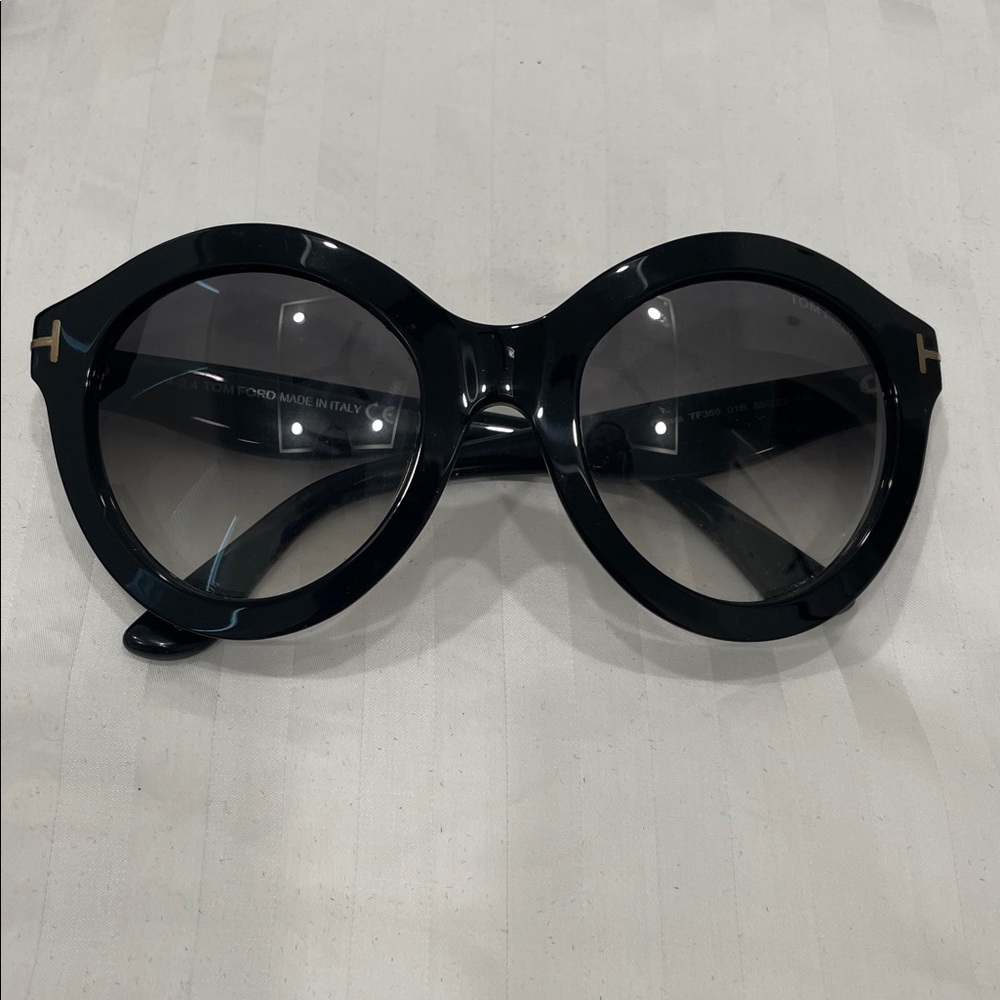 Tom Ford Black Oversized Round Women's Sunglasses